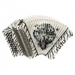 Acordeón hohner Corona II Los Tigres del Norte Fa Sib Mib - White