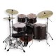 Set de batería acústica PowerDrums JJ-5 BKM con platillos Guzel