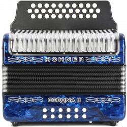 Acordeón Diatónico Hohner Corona II FBbEb - A5644 - Deep Blue