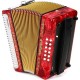 Acordeón Diatónico Hohner Corona II FBbEb - A5649 - Rojo