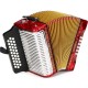 Acordeón Diatónico Hohner Corona II FBbEb - A5649 - Rojo