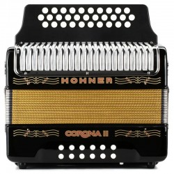 Acordeón Diatónico Hohner Corona II FBbEb - A56411 - Negro Lacado