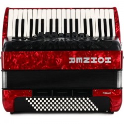 Acordeón Cromático Hohner Bravo III 96 A16732 - Rojo