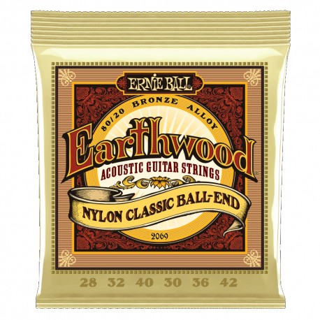 Ernie Ball Nylon Earthwood Ball End Classical Guitar 2069