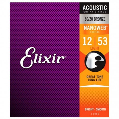 Elixir Cuerda Guitarra Acustica 12-53 Nanoweb Bronze
