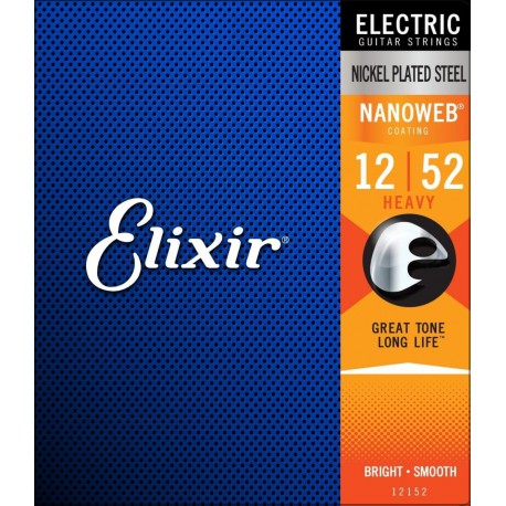 Elixir Cuerda Guitarra Electrica 12-52 Nanoweb Nickel
