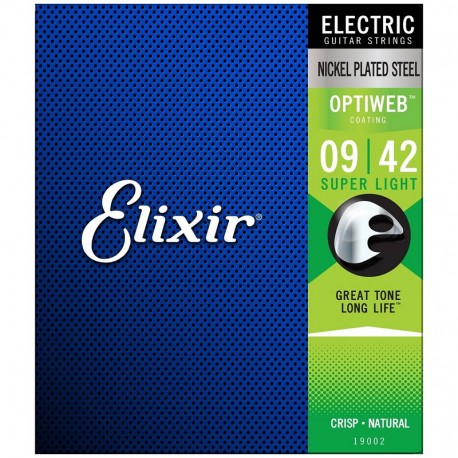 Elixir Cuerdas Guitarra Electrica 09-42 Optiweb Nickel