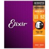 Elixir Cuerdas Guitarra Acustica 11-52 Phosphor Bronze Nanoweb